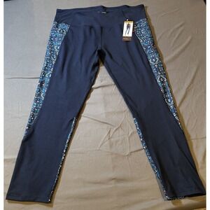 Z by Zobha Elevate Active High Waist Leggings XXL Black Iris Magic Night Paisley